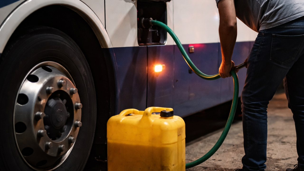 Funcionário é flagrado furtando diesel de ônibus da empresa em Limeira