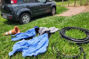 GCM apreende 200 kg de fios de cobre furtados de poste na SP-147, em Limeira