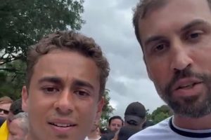 Guilherme Guido participa de caminhada rumo a Brasília