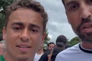 Guilherme Guido participa de caminhada rumo a Brasília