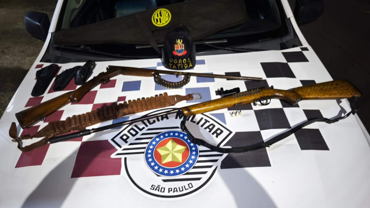 Homem é preso com armas e munições em chácara na zona rural de Limeira