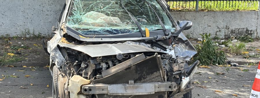 Mulher bate em poste e árvore na avenida Major Levy (4)