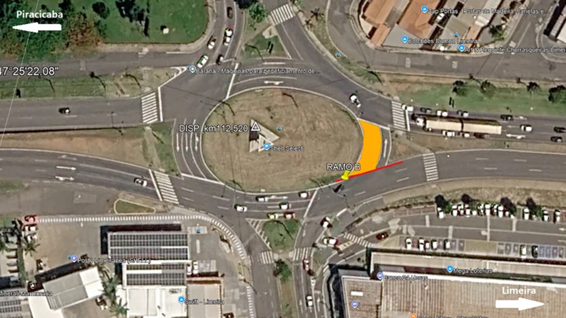 Obra noturna interdita parcialmente rotatória da Limeira-Piracicaba