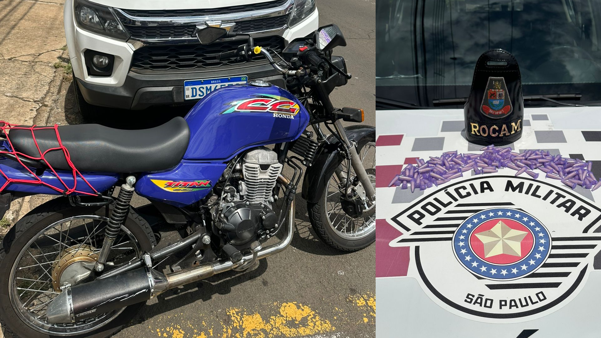 Perseguição termina com jovem preso com moto adulterada e pinos de cocaína no Ernesto Kuhl