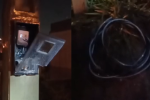 Homem é pego furtando fios de poste padrão no Jd. do Lago, em Limeira