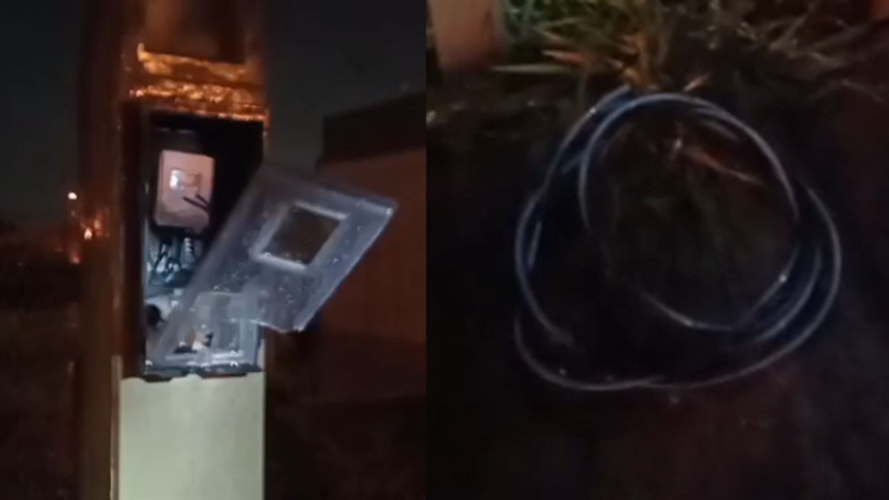 Homem é pego furtando fios de poste padrão no Jd. do Lago, em Limeira