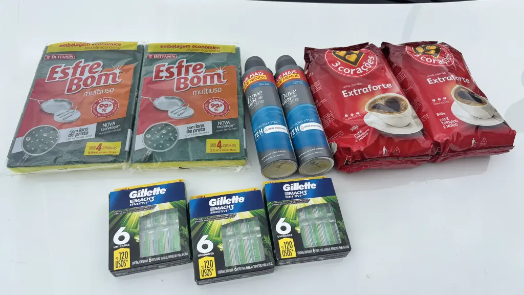 Itens furtados do supermercado