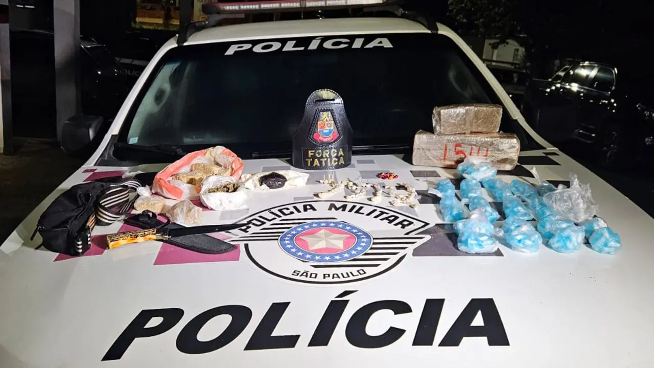 Perseguição termina com casal preso e grande apreensão de drogas no Bairro dos Pires, em Limeira