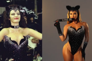 Virgínia recria look de Luma de Oliveira e usa coleira com nome de Vini