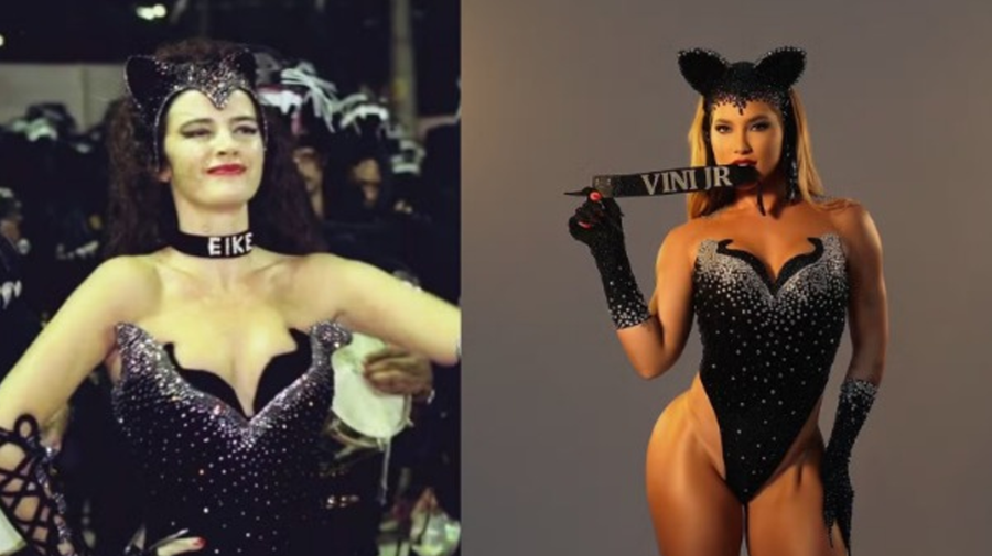 Virgínia recria look de Luma de Oliveira e usa coleira com nome de Vini