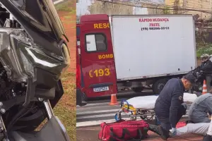 Acidente entre carro e moto deixa motociclista ferido em Limeira