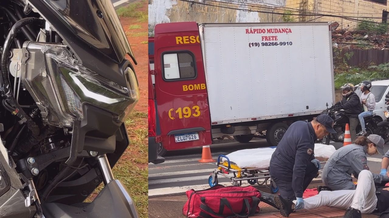 Acidente entre carro e moto deixa motociclista ferido em Limeira