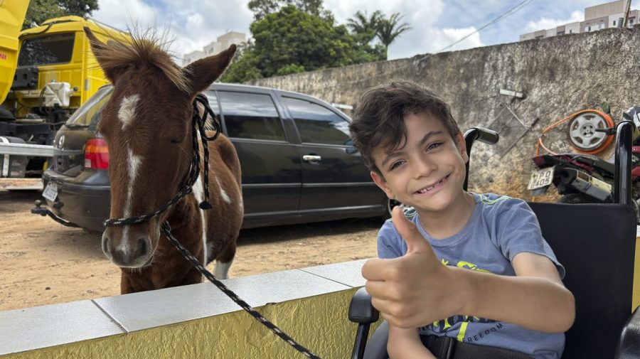 Após morte de pônei, Heitor ganha um nova amiga para continuar tratamento