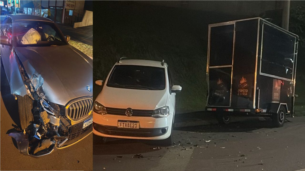Empresário com sinais de embriaguez bate carro em trailer em Limeira
