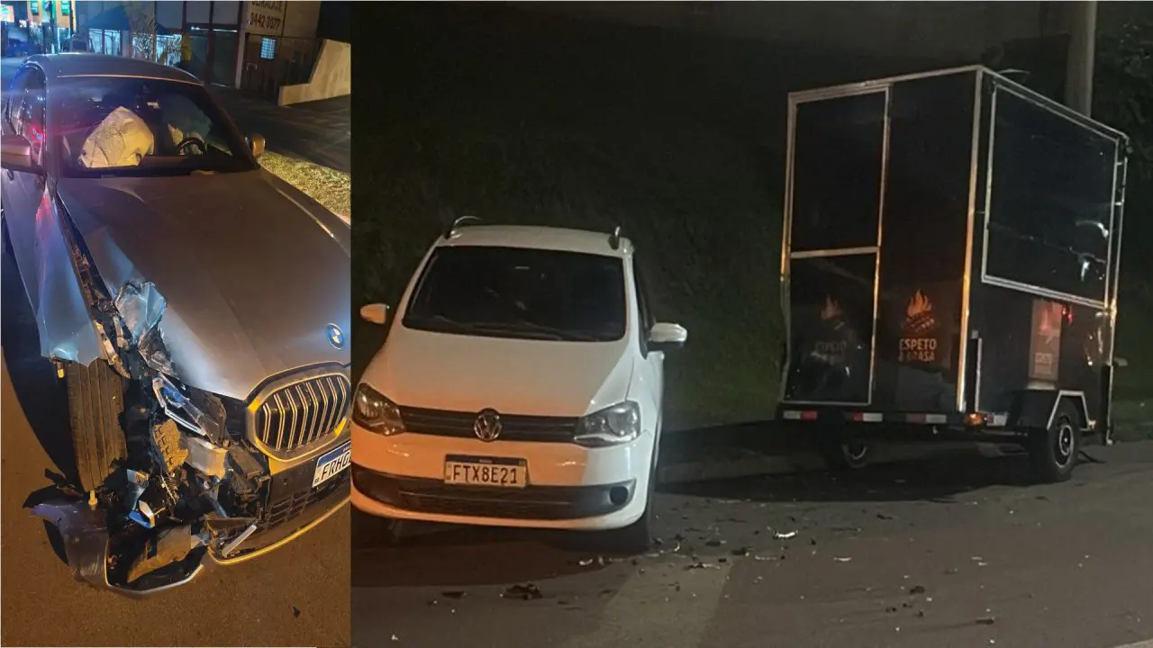 Empresário com sinais de embriaguez bate carro em trailer em Limeira