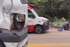 Motociclista bate na traseira de carro e fica ferido na Marginal Tatu, em Limeira