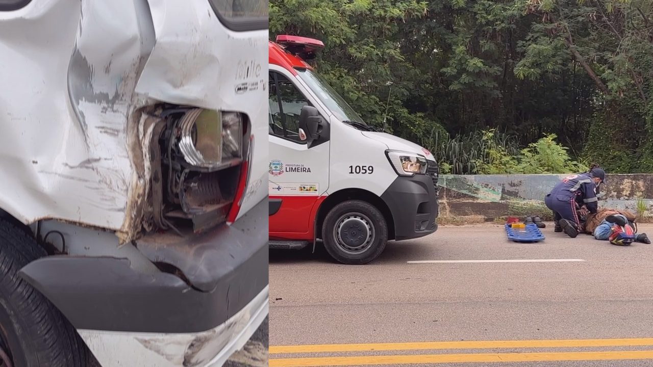 Motociclista bate na traseira de carro e fica ferido na Marginal Tatu, em Limeira