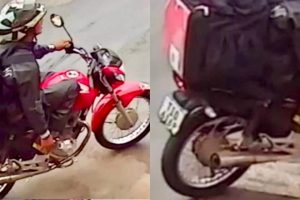 Novas imagens mostram motoboy que colidiu em carro parado após empinar moto em Limeira