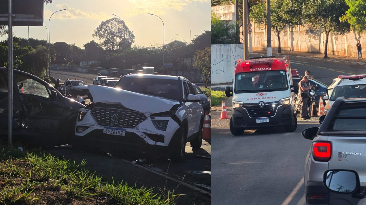 Acidente entre carros na rotatória da Av. Laranjeiras deixa vítima ferida em Limeira