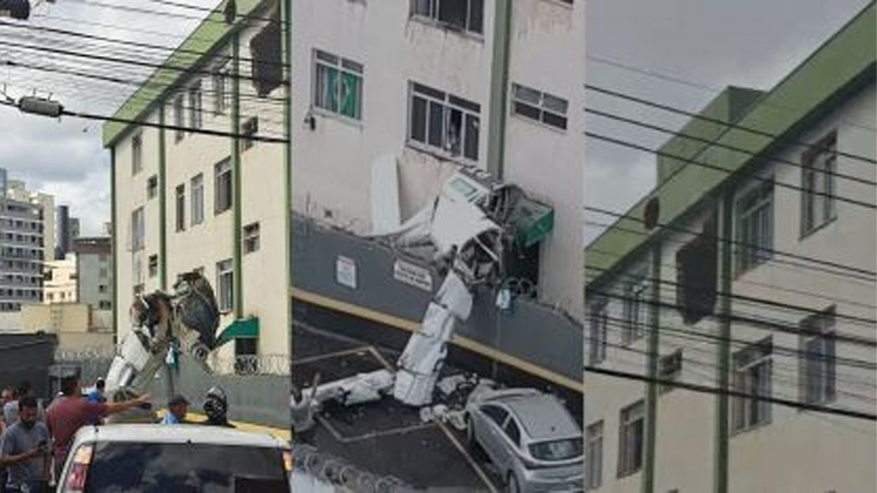 Queda de avião em BH atinge prédio e deixa dois mortos