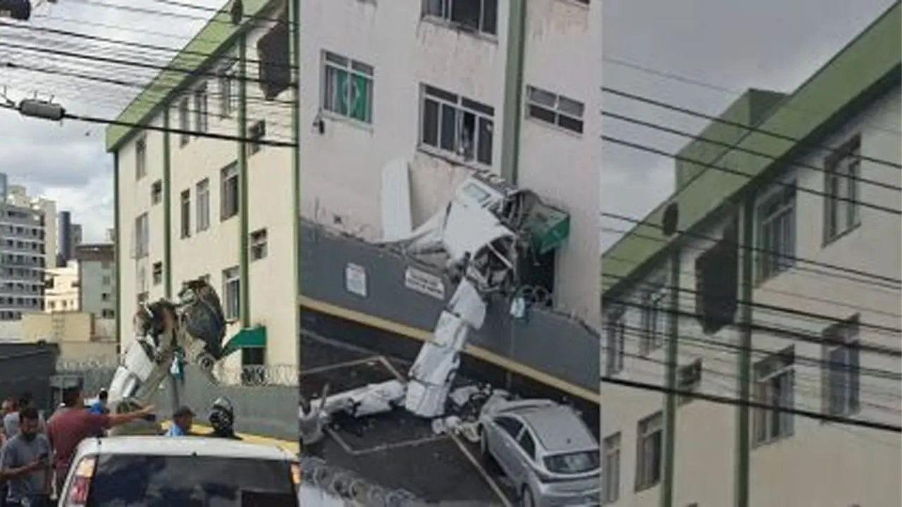 Queda de avião em BH atinge prédio e deixa dois mortos
