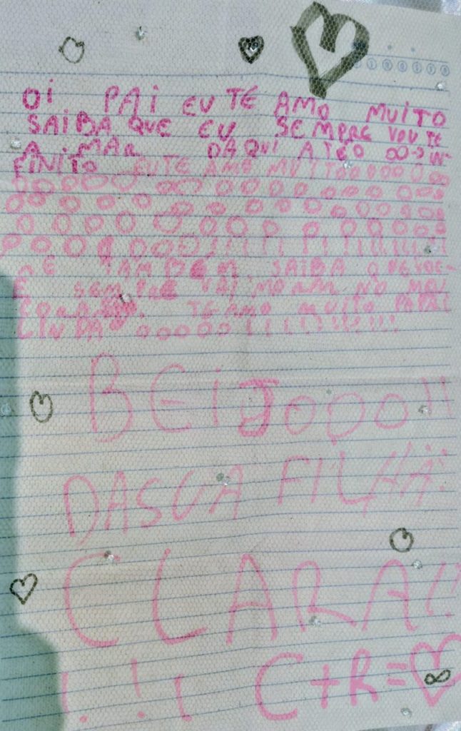 Carta de despedida da filha de Renan Toquini