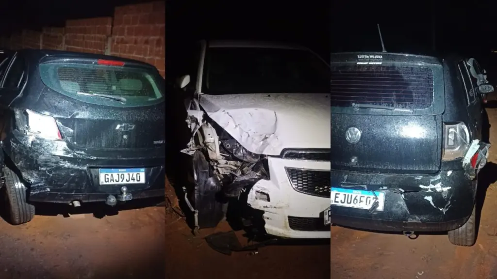 Condutor colidiu o Chevrolet Cruze contra dois carros