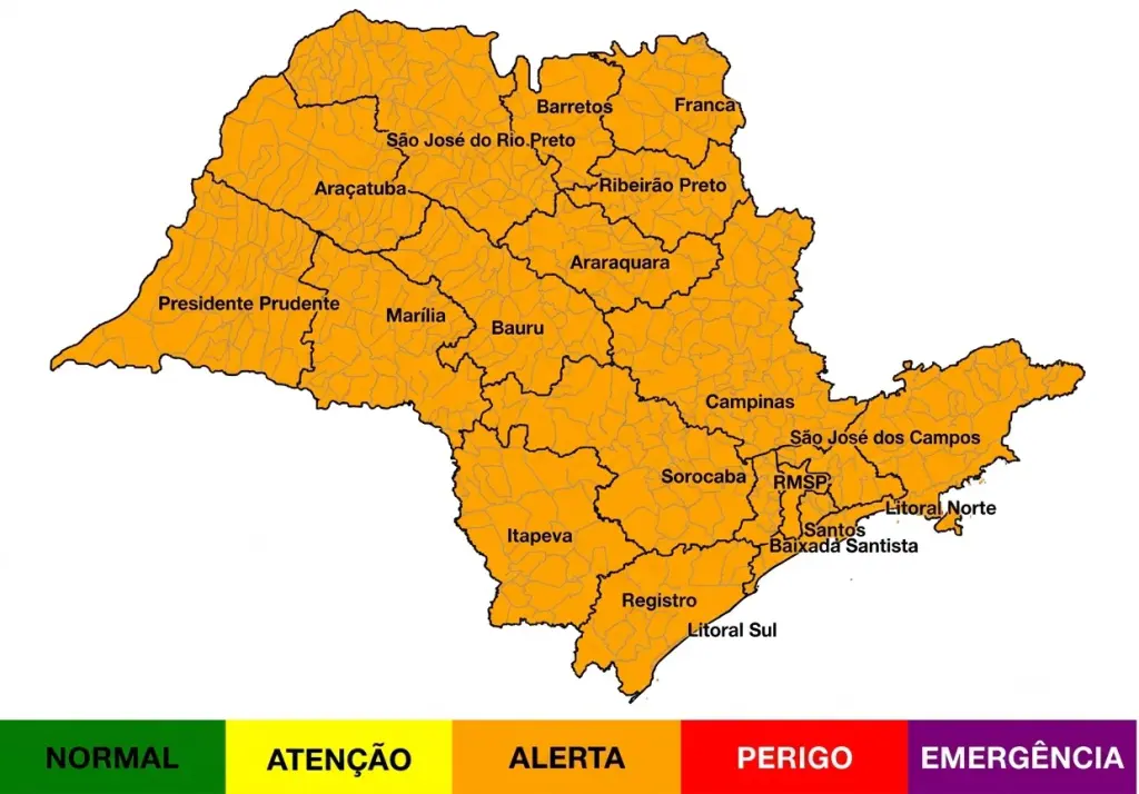 Risco de frente fria em SP