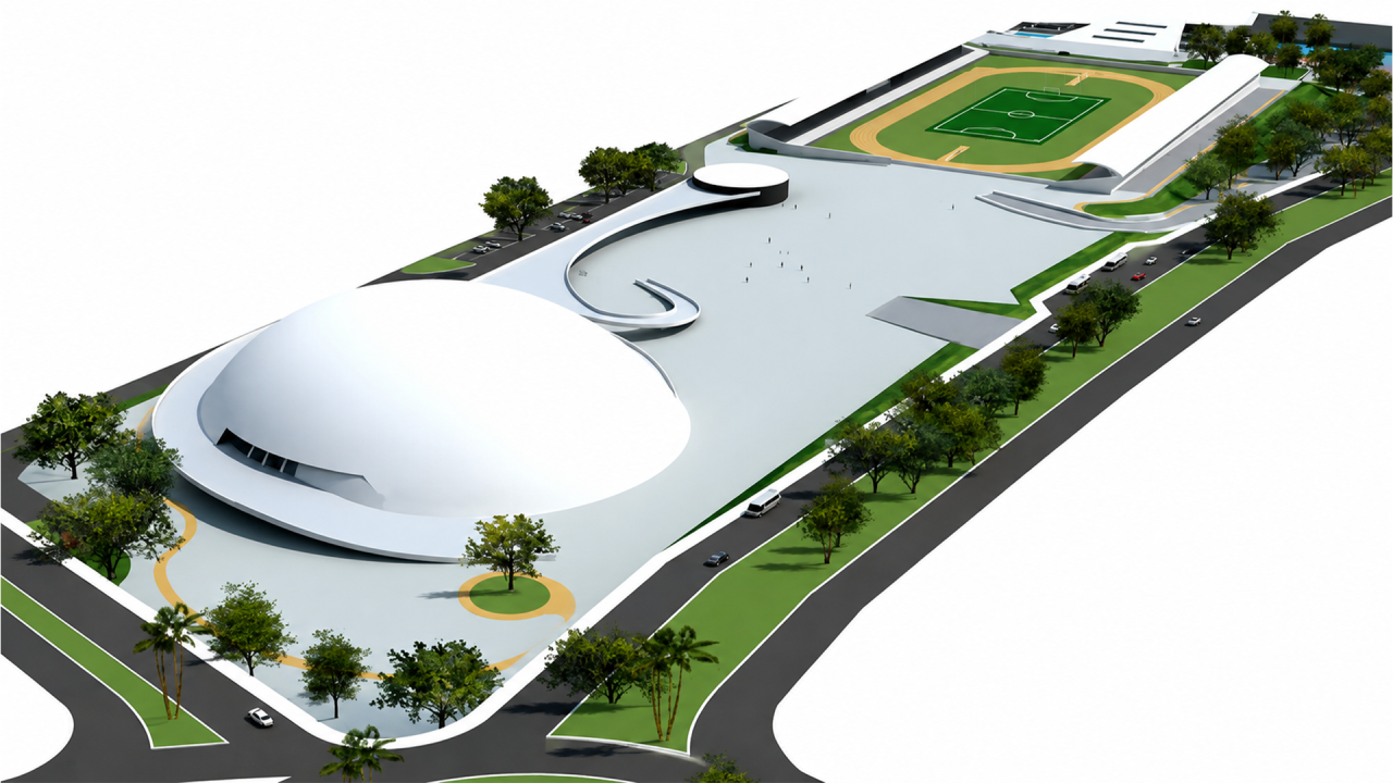 Obras de complexo esportivo de Niemeyer avançam em Limeira