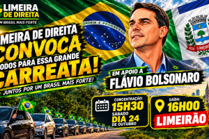Carreata em apoio a Flávio Bolsonaro está marcada para sábado em Limeira