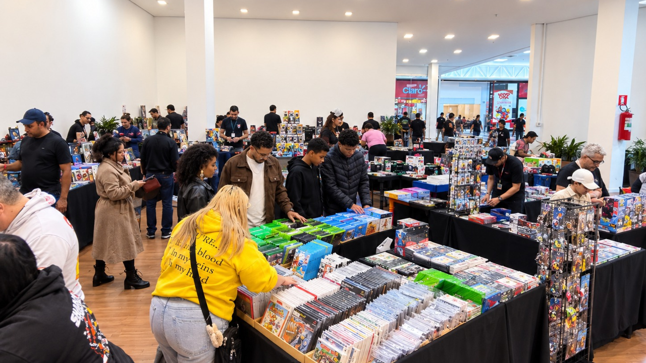 Feira de Games reúne jogos, consoles e itens de colecionador no Pátio Limeira Shopping