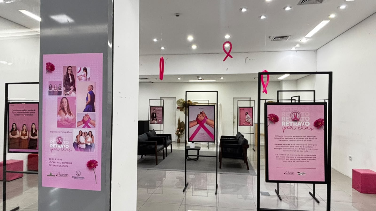 Outubro Rosa Pátio Limeira Shopping recebe exposição Retratos por Elas