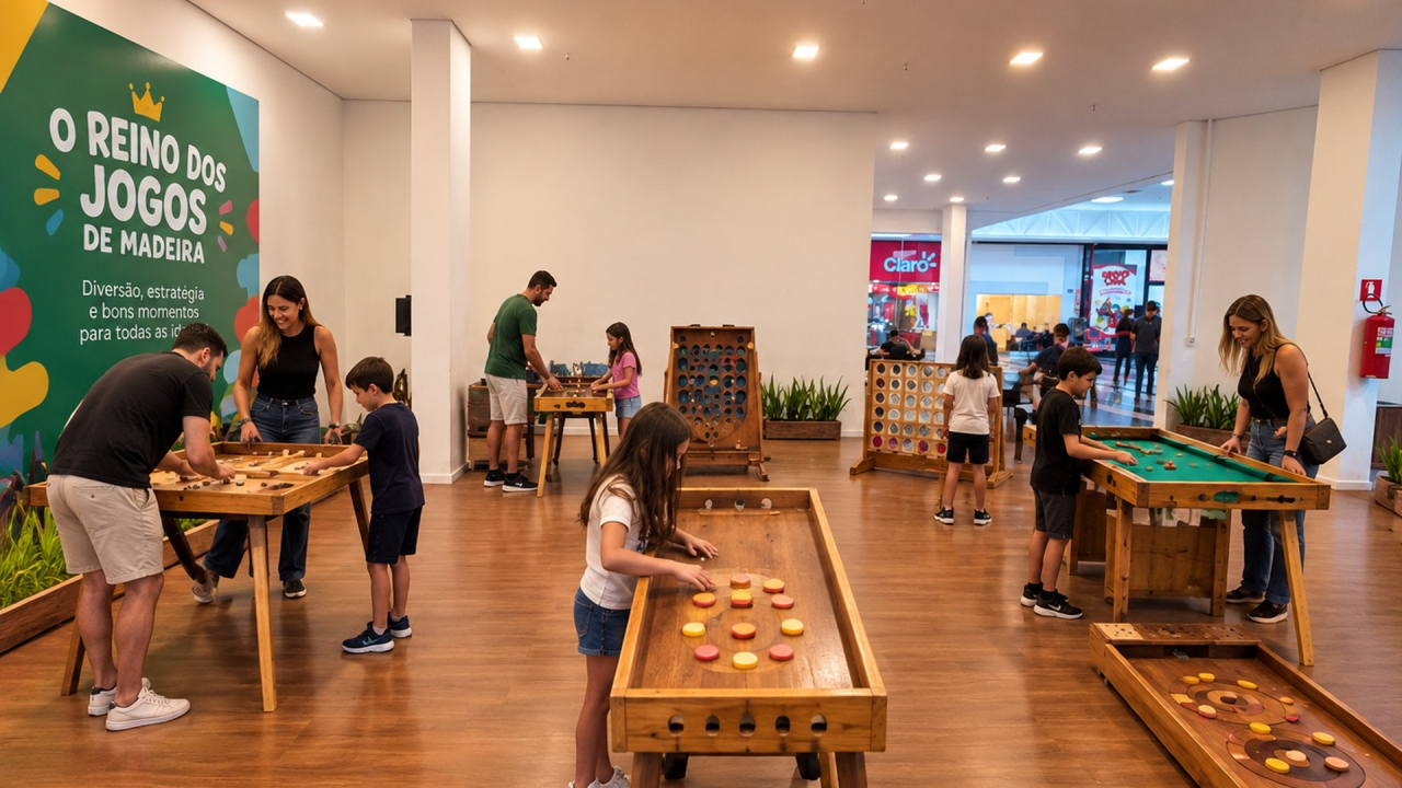 Pátio Limeira Shopping prepara O Reino dos Jogos de Madeira para celebrar o Dia das Crianças